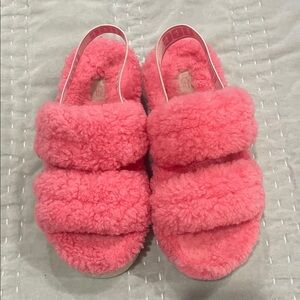 UGG Oh Fluffita Platform Sandal size 9 Pink Rose Shearling
